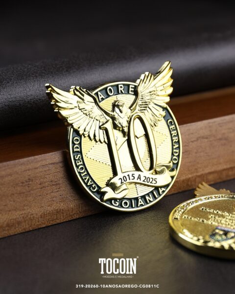 Moeda militar personalizada – challenge coin – 319-20260-10ANOSAOREGO-CG0811C