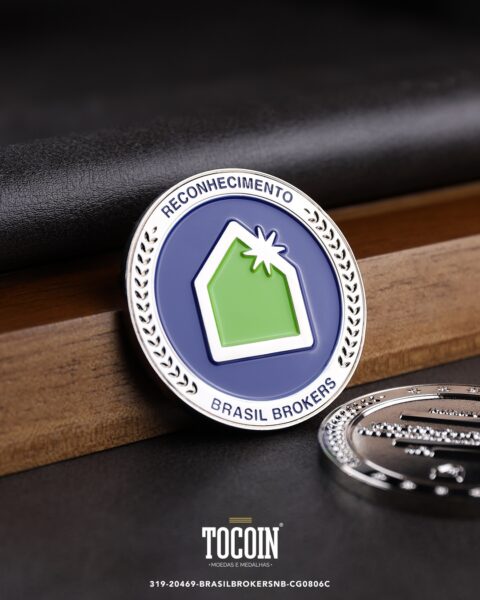 Moeda corporativa personalizada (challenge coin) – presente para funcionários e empresas – 319-20469-BRASILBROKERSNB-CG0806C
